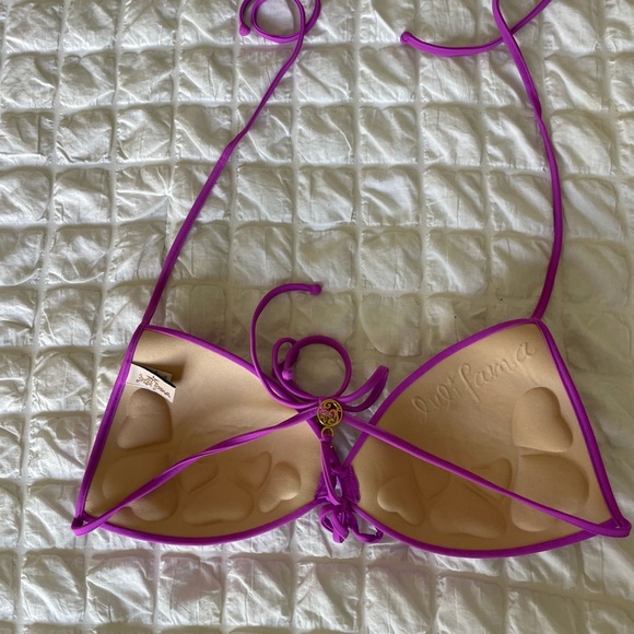 Luli Fama Purple Bikini Top with Triangle Design - Picture 4 of 8